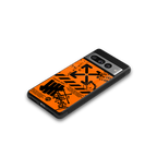 orange travis scott x anti social social club back phone cover | glass case for google pixel 7 pro