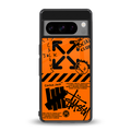 orange travis scott x anti social social club back phone cover | glass case for google pixel 8 pro