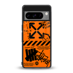 orange travis scott x anti social social club back phone cover | glass case for google pixel 8 pro