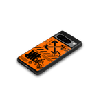 orange travis scott x anti social social club back phone cover | glass case for google pixel 8 pro