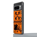 orange travis scott x anti social social club back phone cover | glass case for google pixel 8 pro