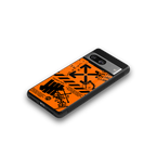 orange travis scott x anti social social club back phone cover | glass case for Google Pixel 8