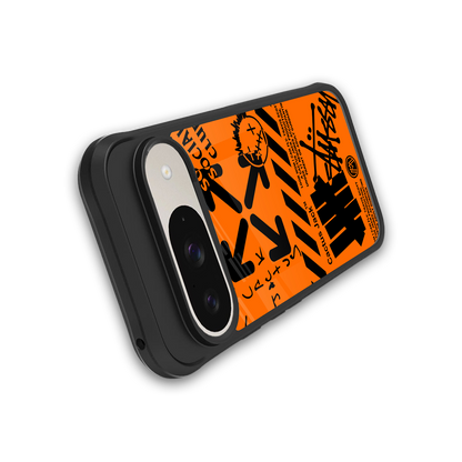 orange travis scott x anti social social club back phone cover | glass case for google pixel 9