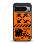 orange travis scott x anti social social club back phone cover | glass case for google pixel 9 pro