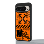 orange travis scott x anti social social club back phone cover | glass case for google pixel 9 pro xl