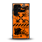 orange travis scott x anti social social club back phone cover | glass case for samsung galaxy s24 ultra