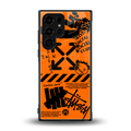 orange travis scott x anti social social club back phone cover | glass case for samsung galaxy s23 ultra