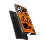 orange travis scott x anti social social club back phone cover | glass case for samsung galaxy s24 ultra