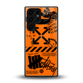 orange travis scott x anti social social club back phone cover | glass case for samsung galaxy s25 ultra