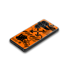 orange travis scott x anti social social club back phone cover | glass case for samsung galaxy s25 ultra