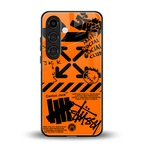 orange travis scott x anti social social club back phone cover | glass case for samsung galaxy s23 plus