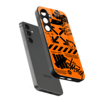 orange travis scott x anti social social club back phone cover | glass case for samsung galaxy s24