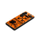 orange travis scott x anti social social club back phone cover | glass case for samsung galaxy s23 plus