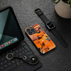orange aesthetic back phone cover | glass case for samsung galaxy s23 plus
