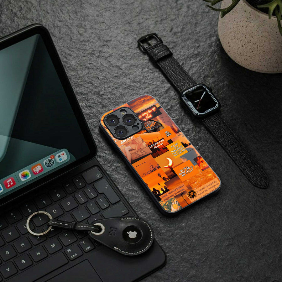Orange Aesthetic Phone Cover | Glass Case