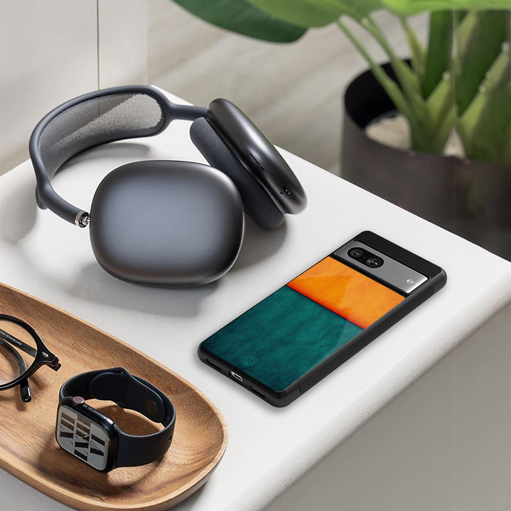 orange green back phone cover | glass case for google pixel 9