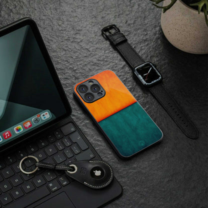 orange green back phone cover | glass case for iphone 14