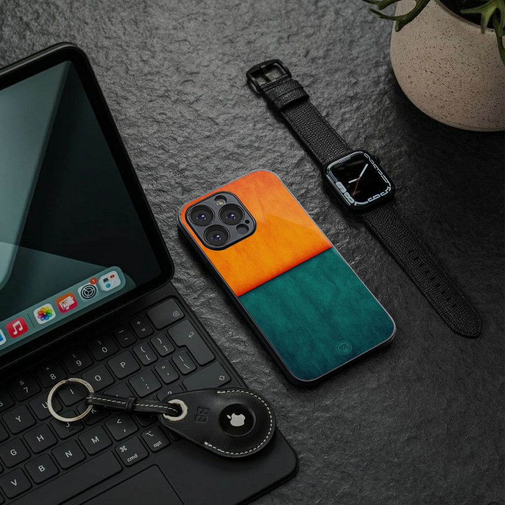 orange green back phone cover | glass case for google pixel 9