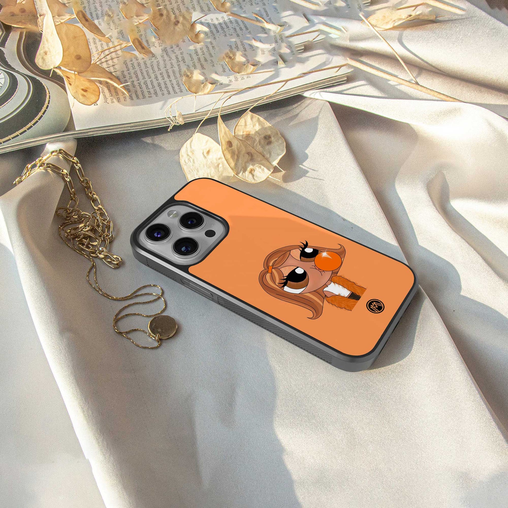 orange tote powerpuff girl back phone cover | glass case for samsung galaxy s24 plus