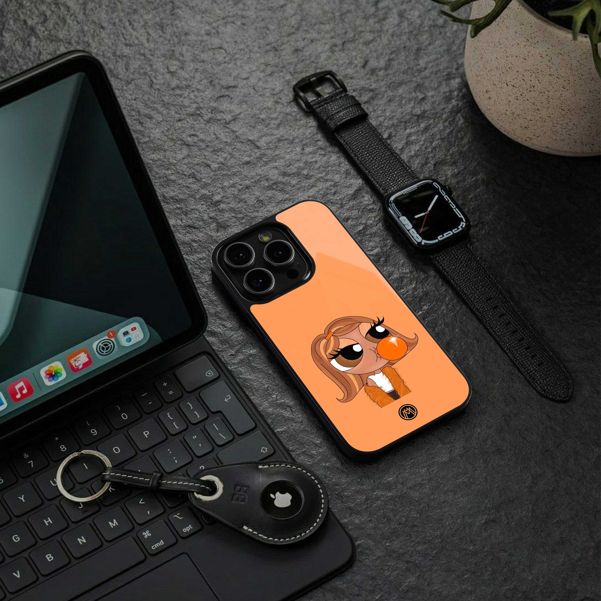 orange tote powerpuff girl back phone cover | glass case for samsung galaxy s24 ultra