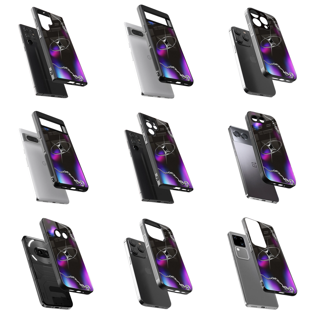 Durable Glass Back Mobile Case for iPhone, Samsung, OnePlus, Google Pixel, Redmi, Vivo, Oppo