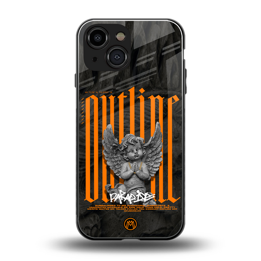outline back phone cover | glass case for iphone 13 mini