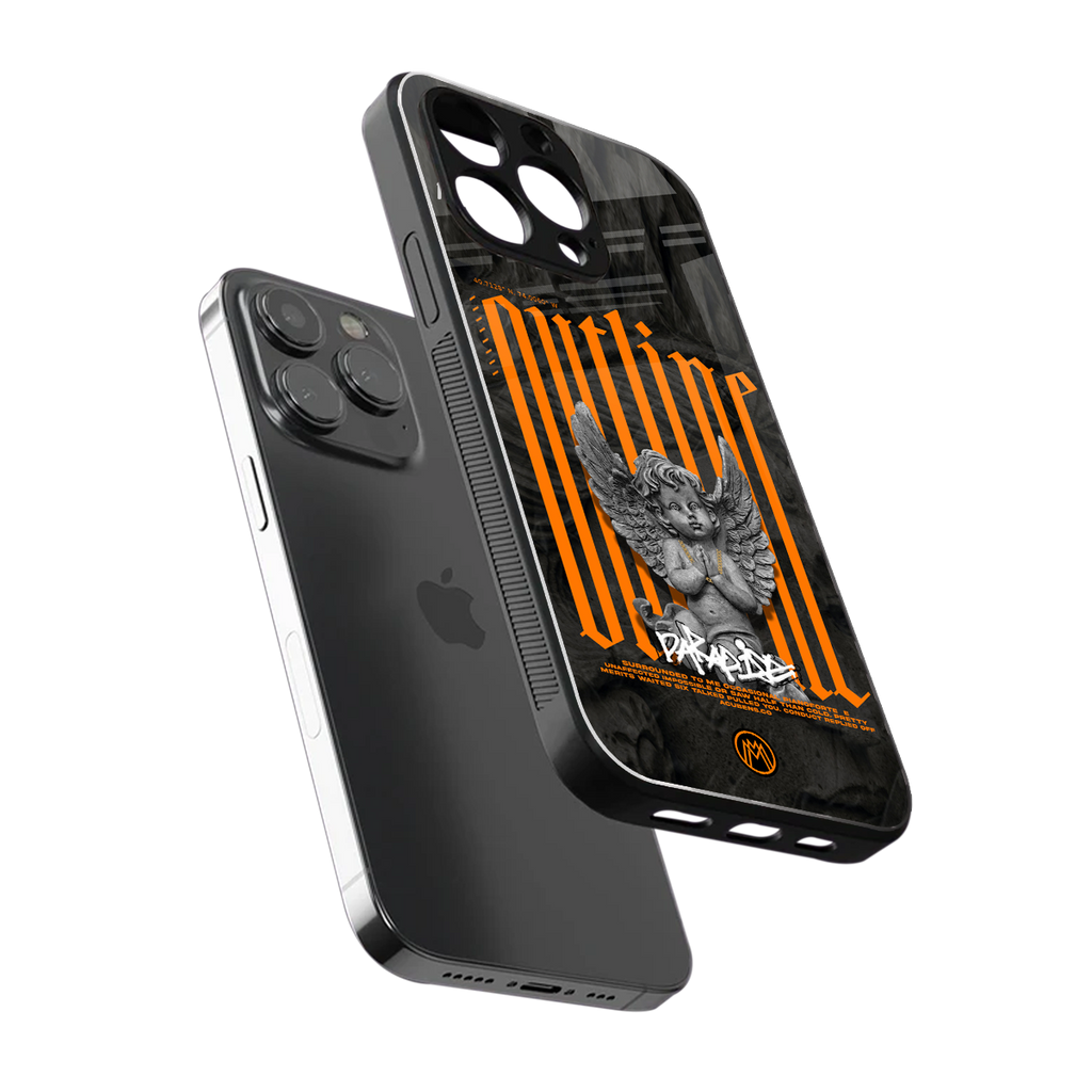 outline back phone cover | glass case for iphone 13 pro max