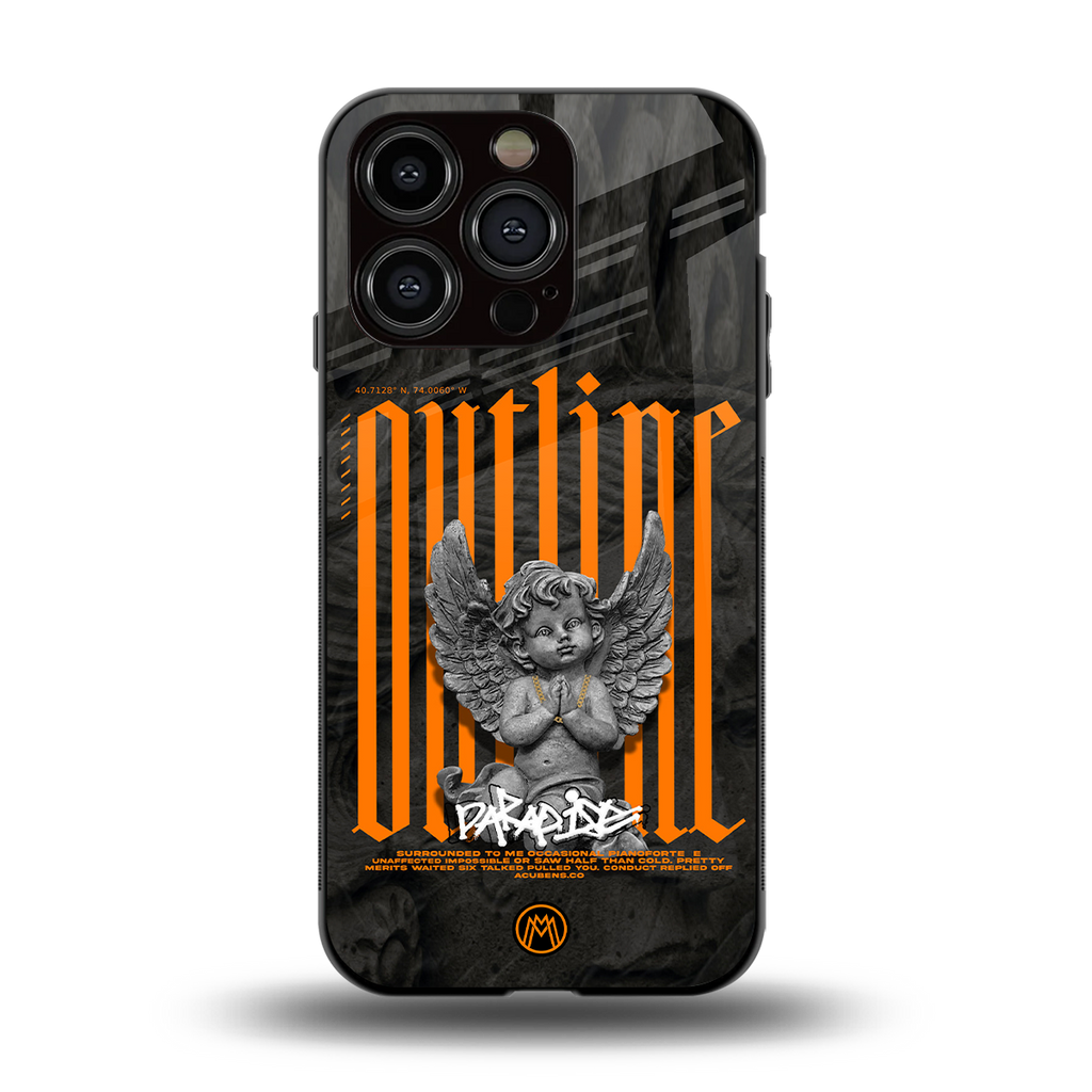 outline back phone cover | glass case for iphone 13 pro