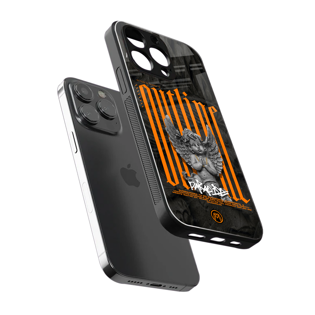 outline back phone cover | glass case for iphone 13 pro