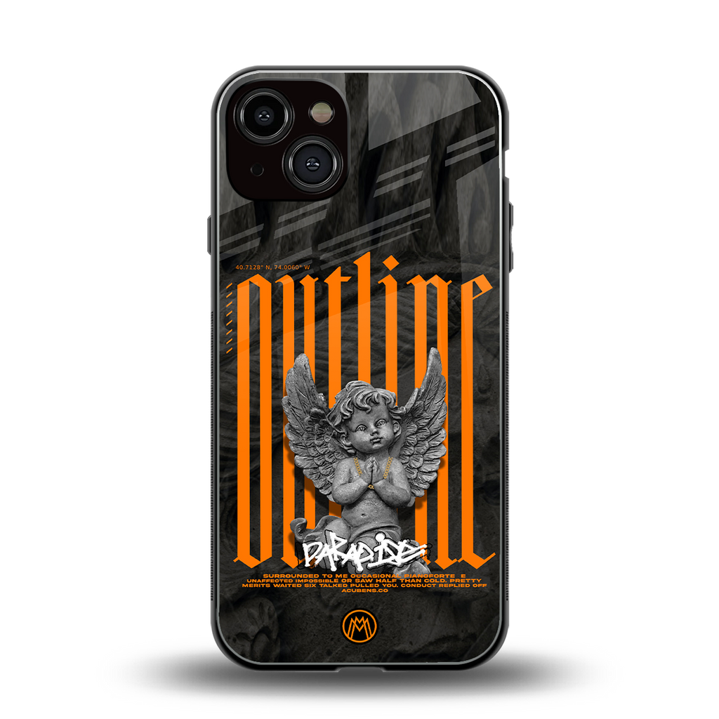 outline back phone cover | glass case for iphone 13
