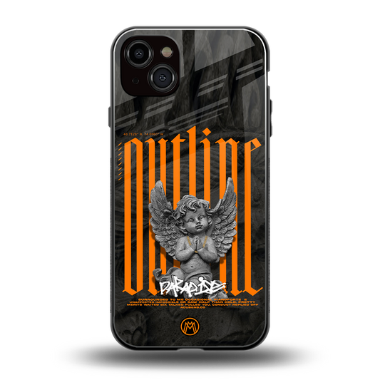 outline back phone cover | glass case for iphone 14 plus