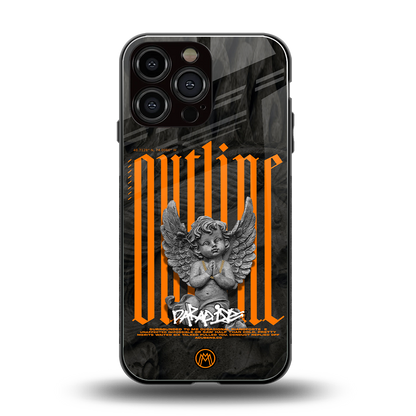 outline back phone cover | glass case for iphone 14 pro max