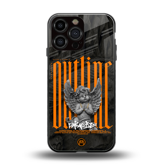 outline back phone cover | glass case for iphone 14 pro max