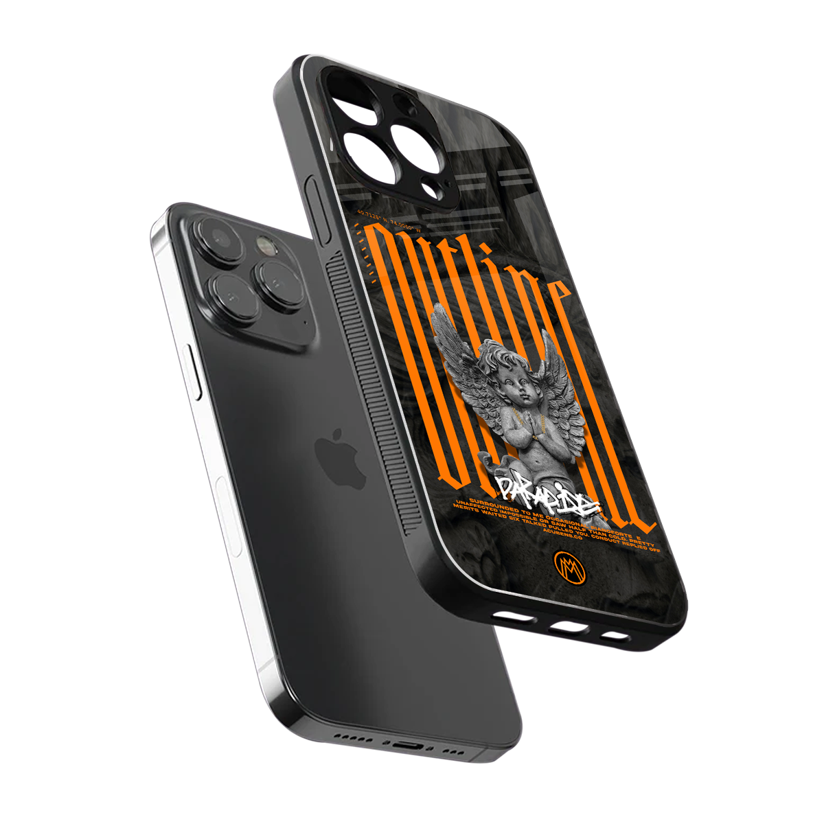 outline back phone cover | glass case for iphone 14 pro max