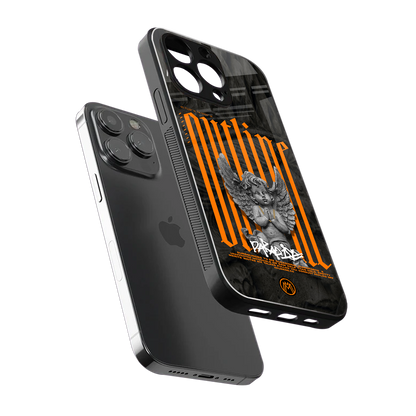 outline back phone cover | glass case for iphone 14 pro max