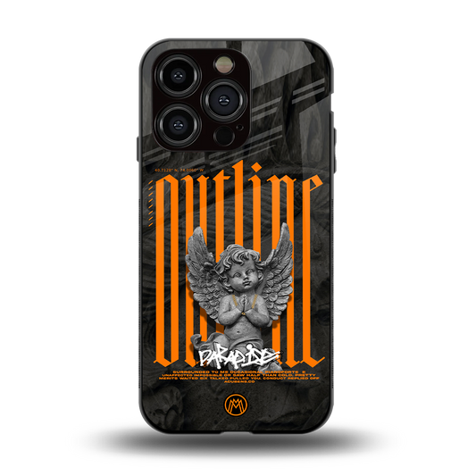 outline back phone cover | glass case for iphone 14 pro