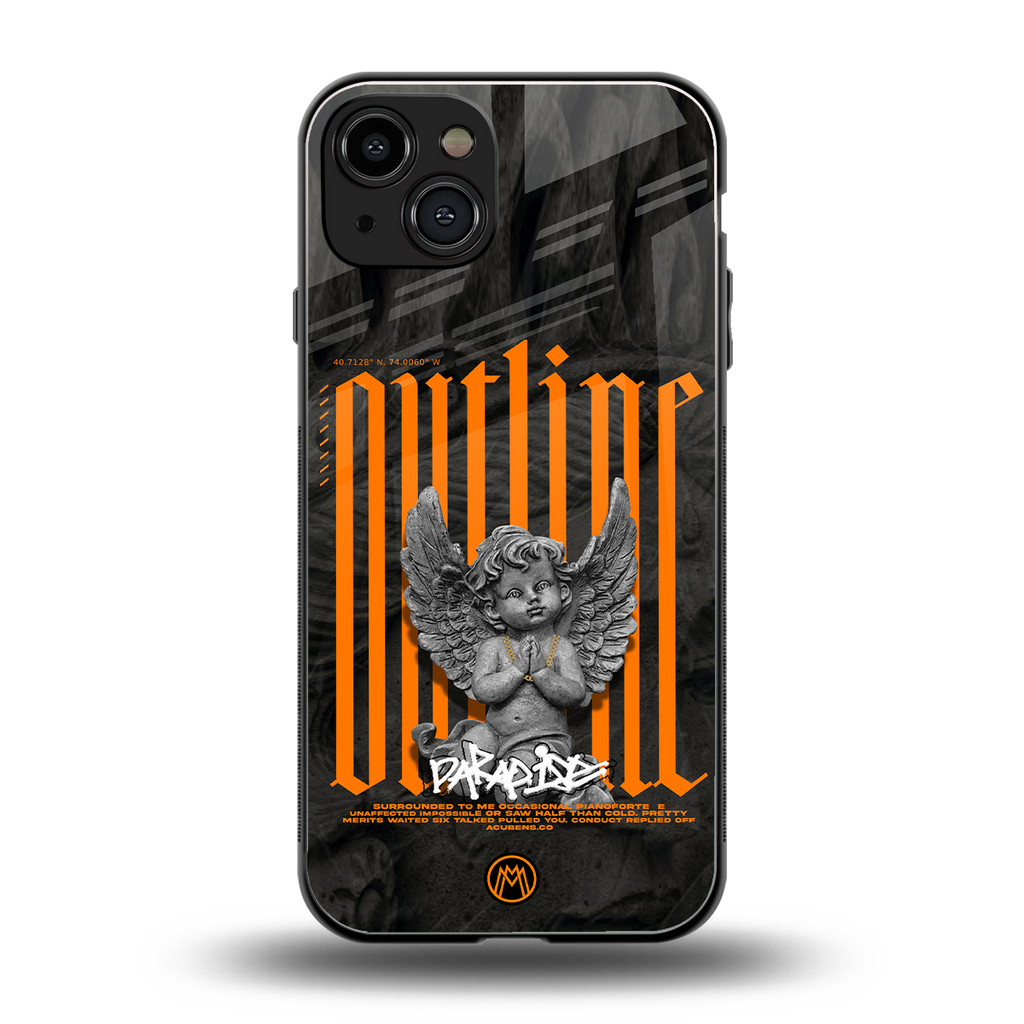 outline back phone cover | glass case for iphone 15