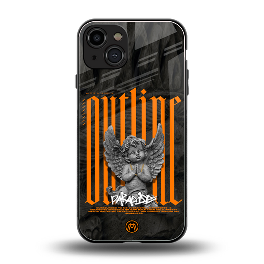 outline back phone cover | glass case for iphone 15