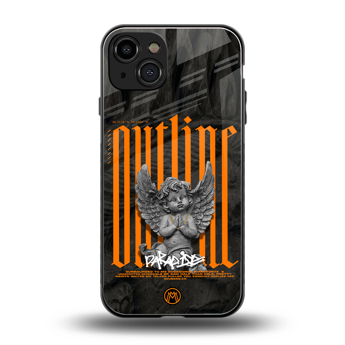 outline back phone cover | glass case for iphone 14