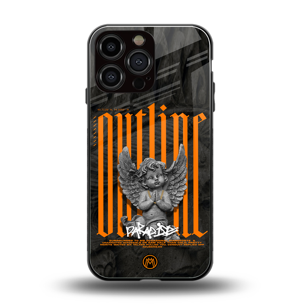 outline back phone cover | glass case for iphone 16 pro max