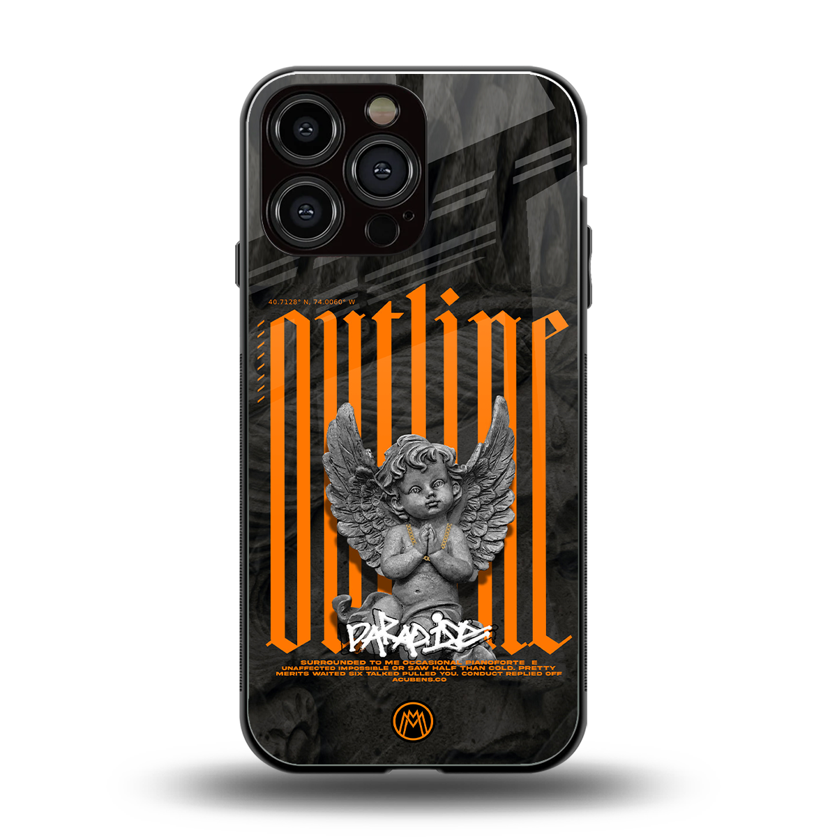 outline back phone cover | glass case for iphone 16 pro max