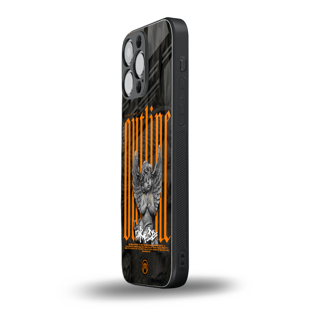 outline back phone cover | glass case for iphone 16 pro max
