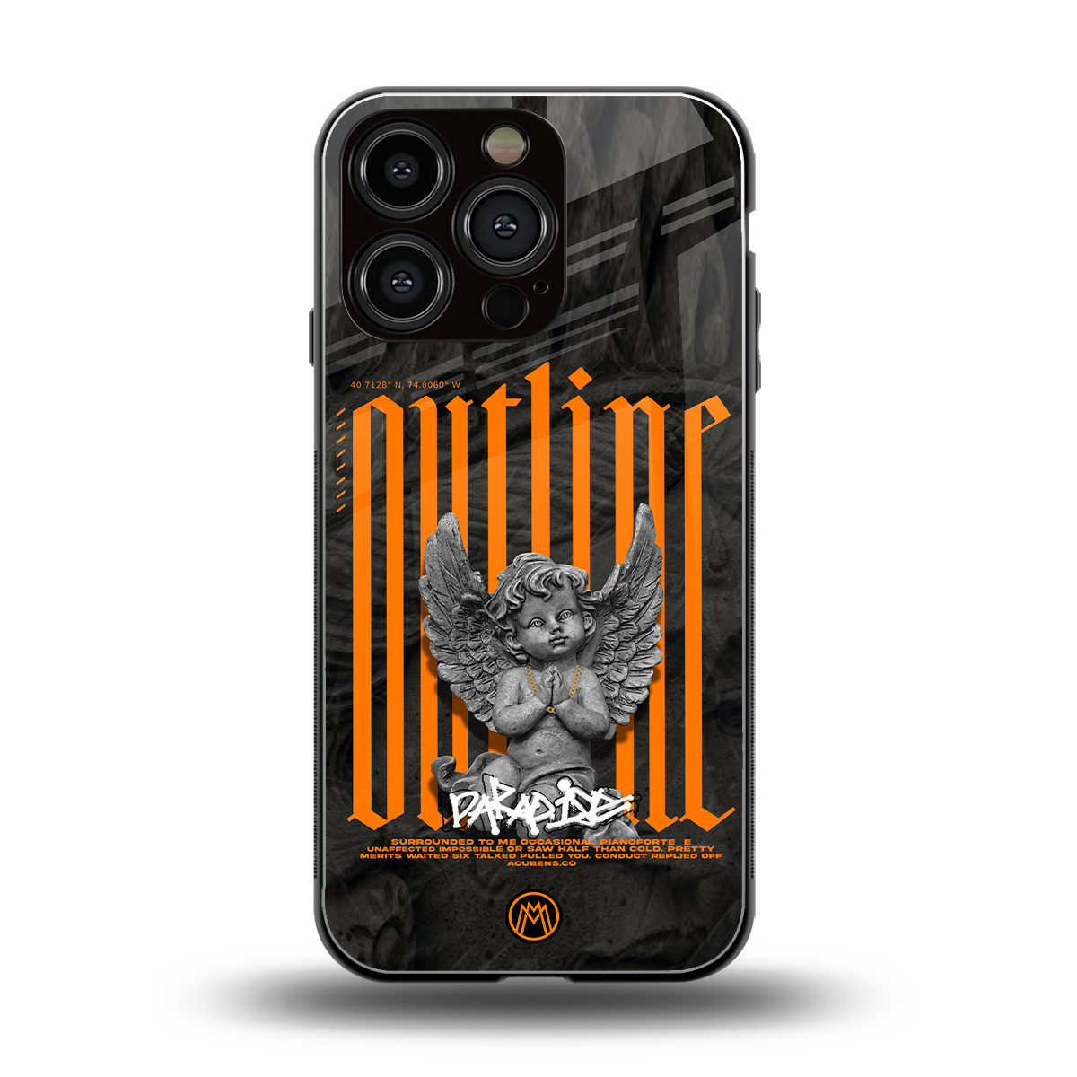 outline back phone cover | glass case for iphone 16 pro