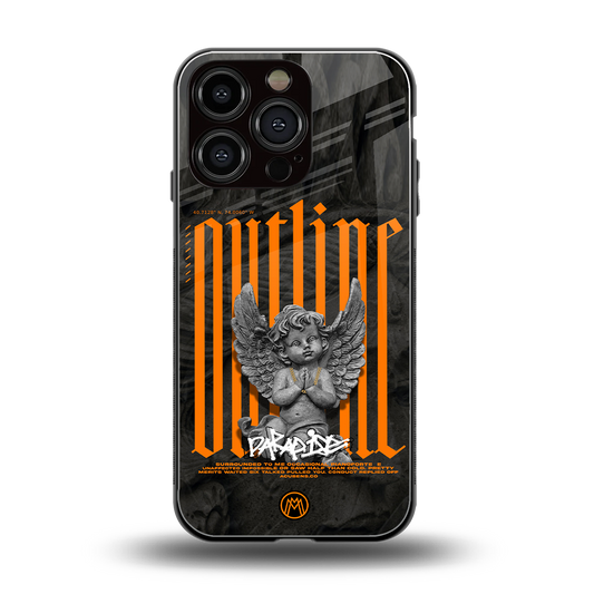 outline back phone cover | glass case for iphone 16 pro