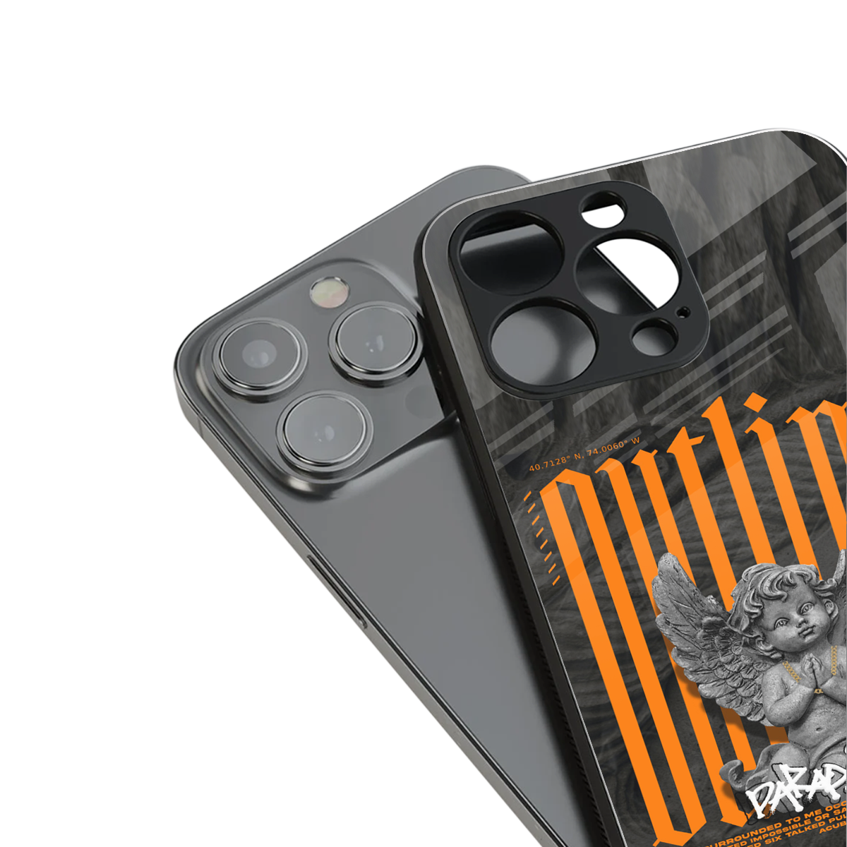 outline back phone cover | glass case for iphone 14 pro max