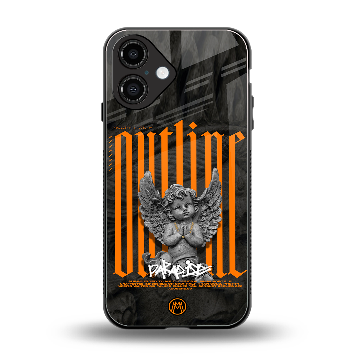 outline back phone cover | glass case for iphone 16