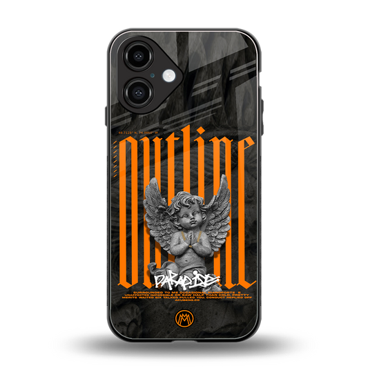 outline back phone cover | glass case for iphone 16