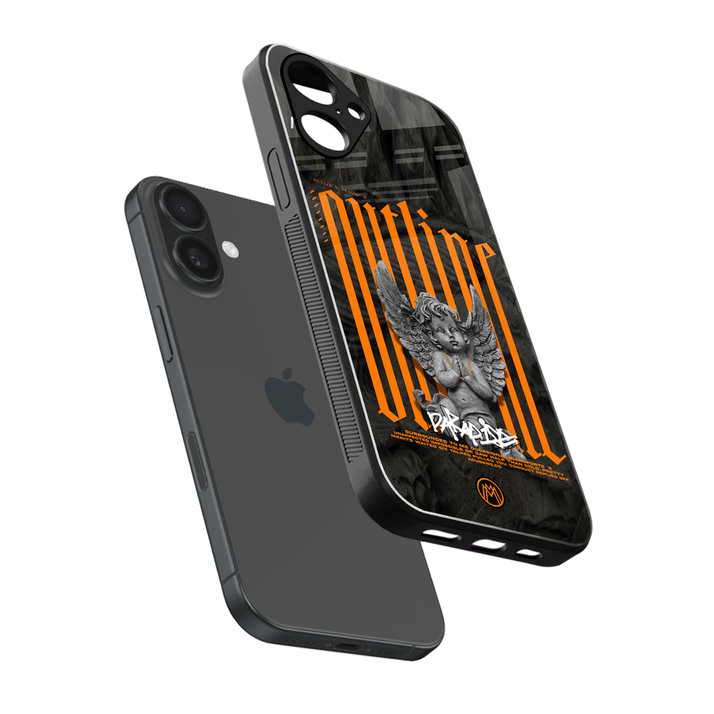 outline back phone cover | glass case for iphone 16
