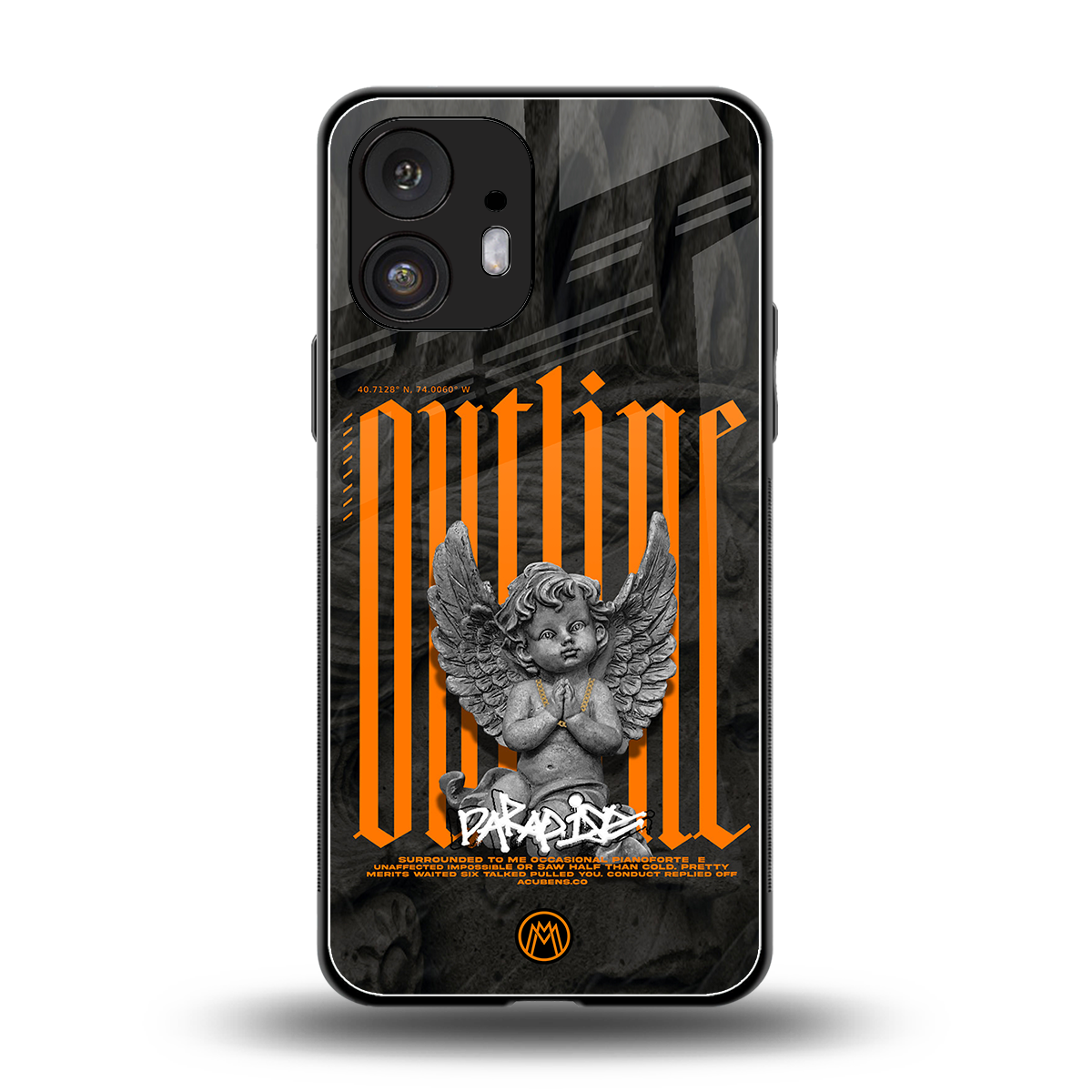 outline back phone cover | glass case for nothing phone 2