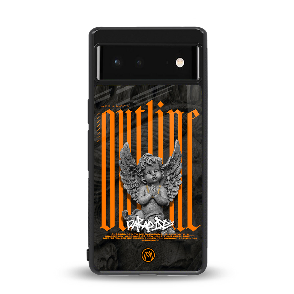 outline back phone cover | glass case for google pixel 6